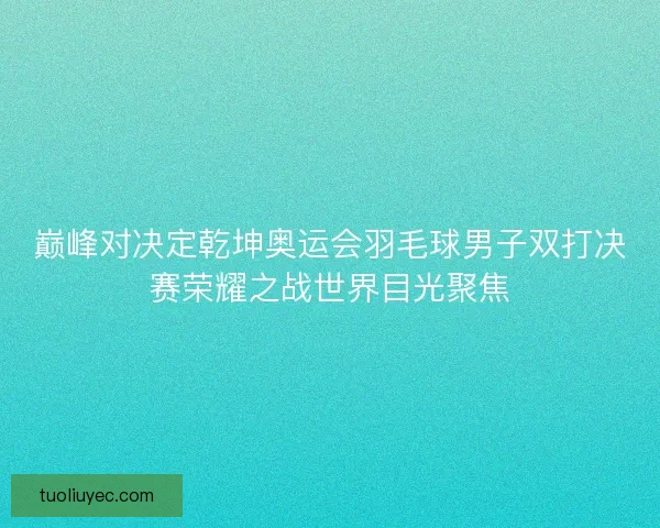 巅峰对决定乾坤奥运会羽毛球男子双打决赛荣耀之战世界目光聚焦