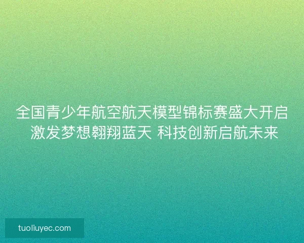 全国青少年航空航天模型锦标赛盛大开启 激发梦想翱翔蓝天 科技创新启航未来